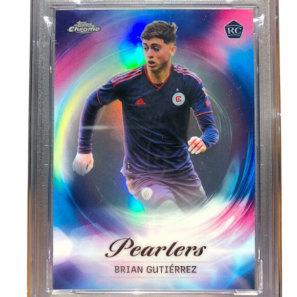 2023 Topps Chrome MLS Pearlers #P-25 Brian Gutiérrez Chicago Fire PSA10 Gm-Mt - Picture 3 of 7
